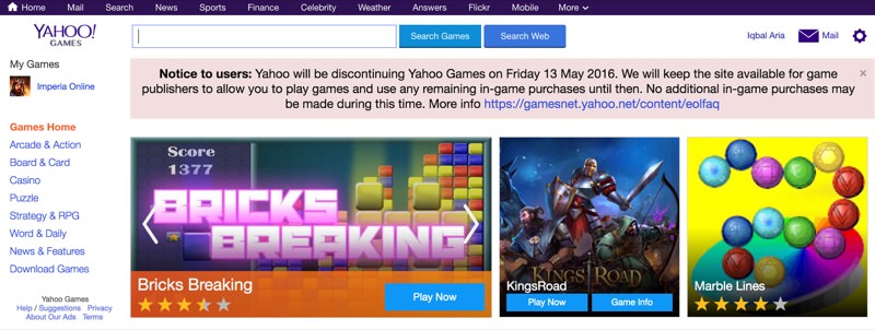 Yahoo Games | Screenshot