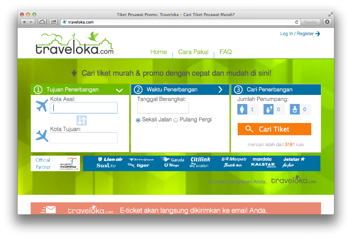 Software penjualan tiket traveloka