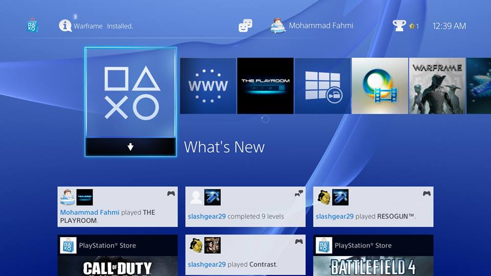 PlayStation 4 Menu - Screenshot | Review