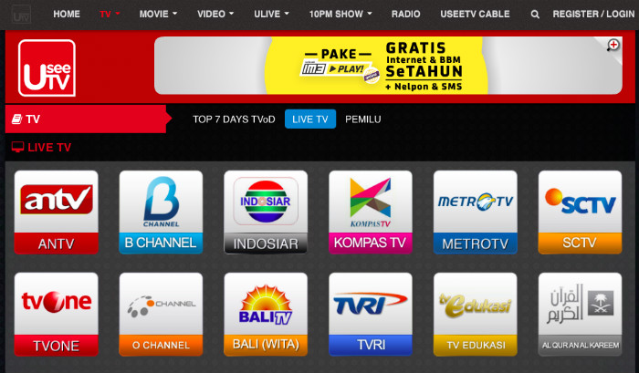 5 website dan aplikasi  gratis untuk streaming TV  online di 