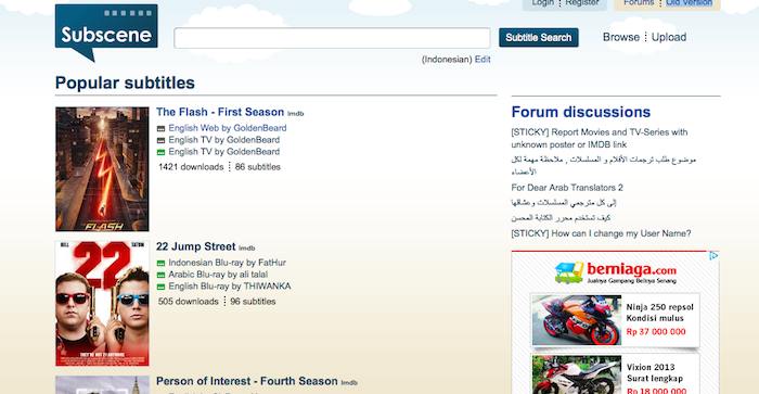 Daftar Website Untuk Download Subtitle Film Gratis