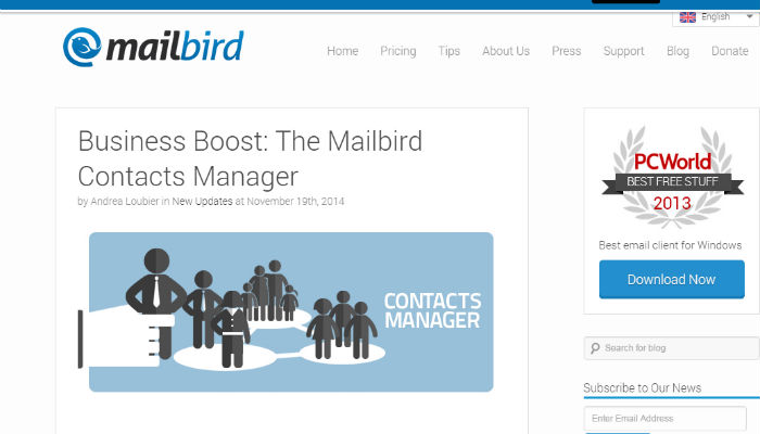 exporting contacts from mailbird