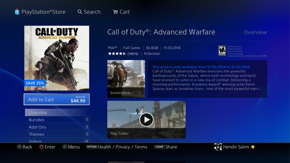 sony ps4 store online