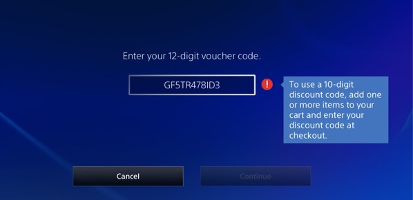 playstation 4 10 digit discount code