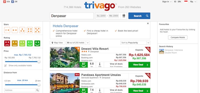 Situs Pembanding Harga Hotel Trivago Masuk Indonesia