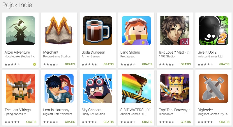 Pojok Indie Google Play |Screenshot