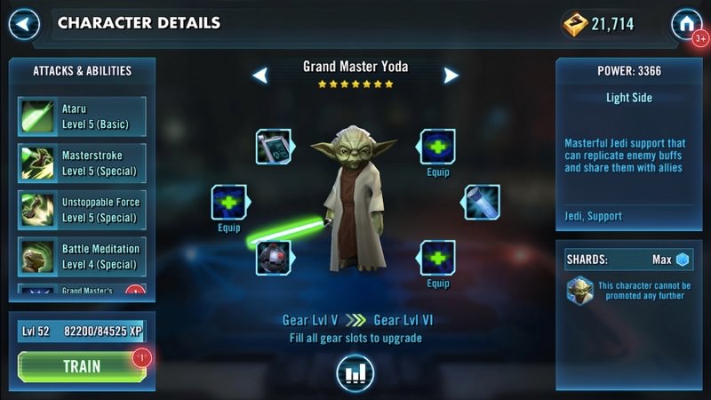 Yoda Star Wars Galaxy of Heroes | Screenshot