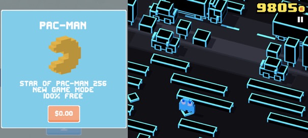 how to get pac man update for crossy road
