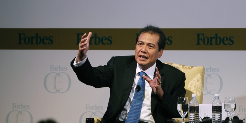 Indonesia's Para Group Chairman Chairul Tanjung speaks during Forbes Global CEO Conference in Kuala Lumpur