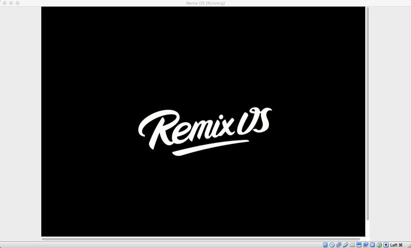 Tampilan layar pembuka Remix OS pada VirtualBox