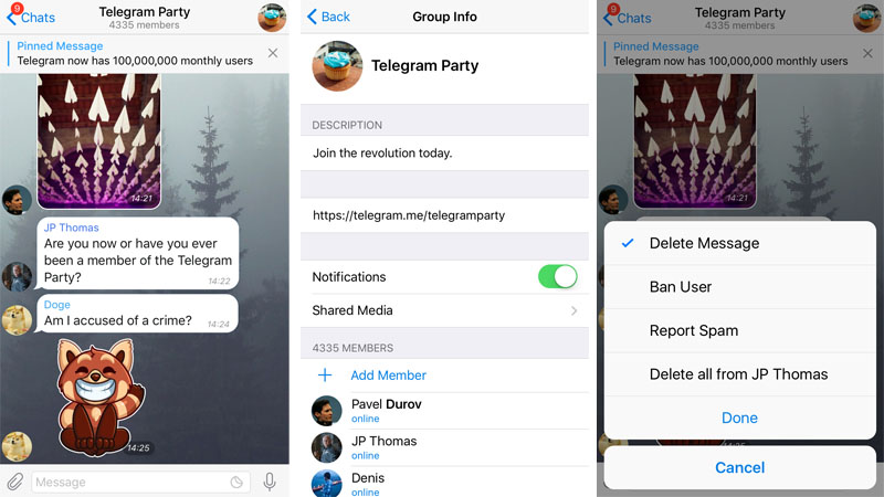 Fitur-fitur baru Telegram :