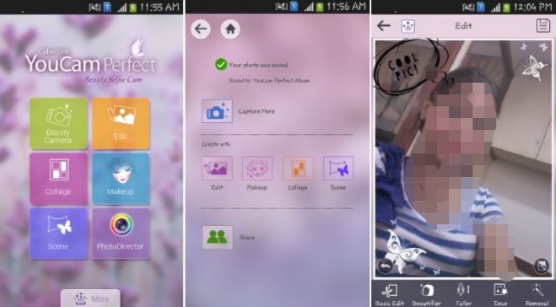 screenshot aplikasi youcam perfect