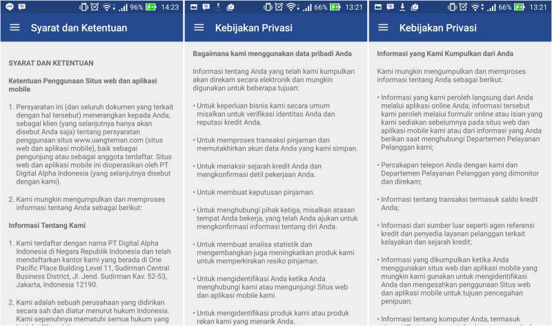 syarat dan ketentuan aplikasi uangteman