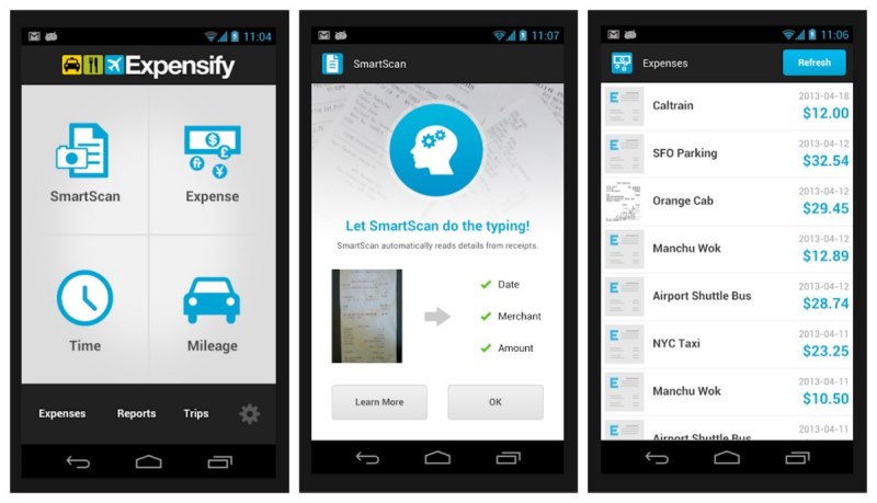 Aplikasi Expensify | Screenshot