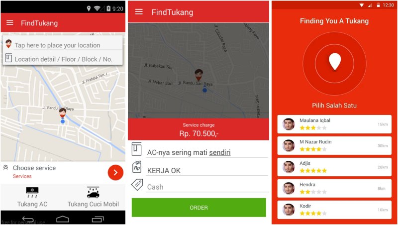 Aplikasi FindTukang | Screenshot