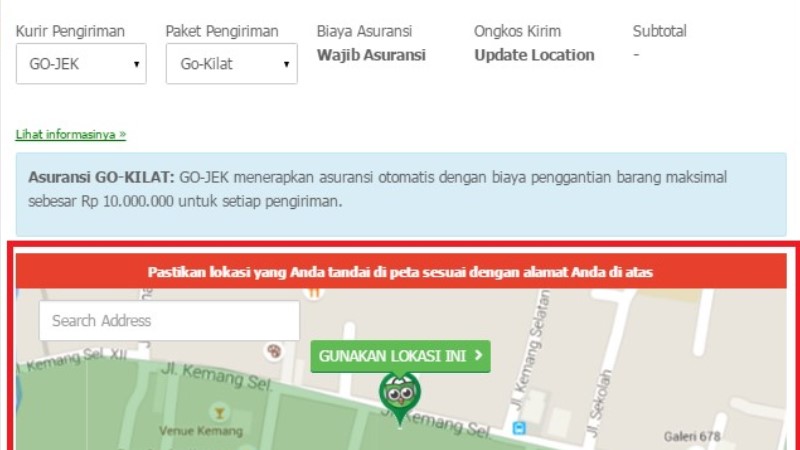 Cara menggunakan GO-KILAT | Screenshot