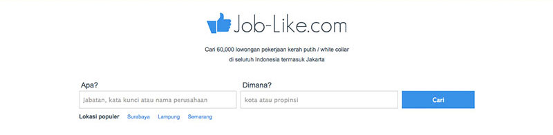 Halaman muka Job-Like | Screenshot
