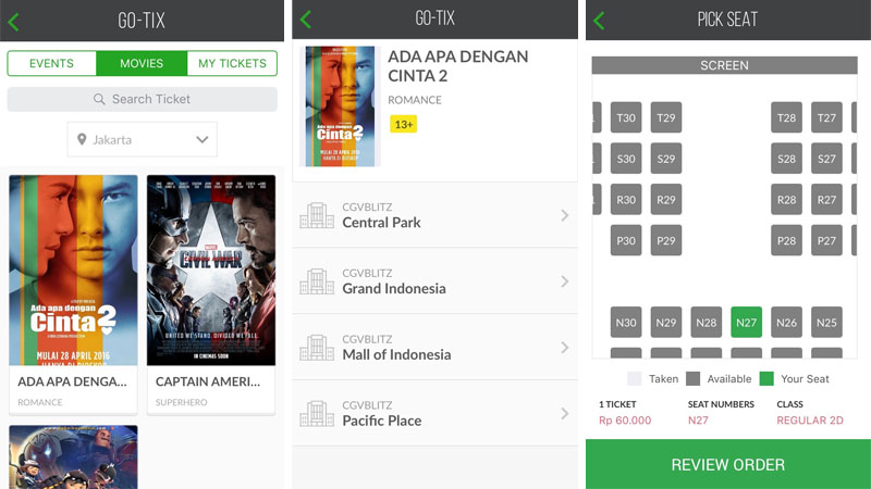 Pesan Tiket CGV Blitz GO-TIX | Screenshot