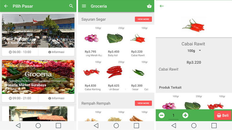Tampilan Aplikasi Groceria | Screenshot