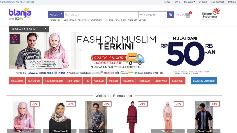 Tampilan Fashion Muslim Terkini Blanja | Screenshot