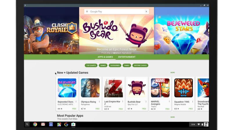 Tampilan Google Play di Chromebook | Ilustrasi