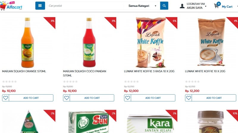 Tampilan Groceries Sale AlfaCart | Screenshot