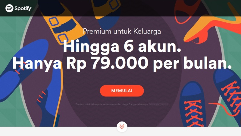 Tampilan Harga Spotify Premium untuk Keluarga | Screenshot