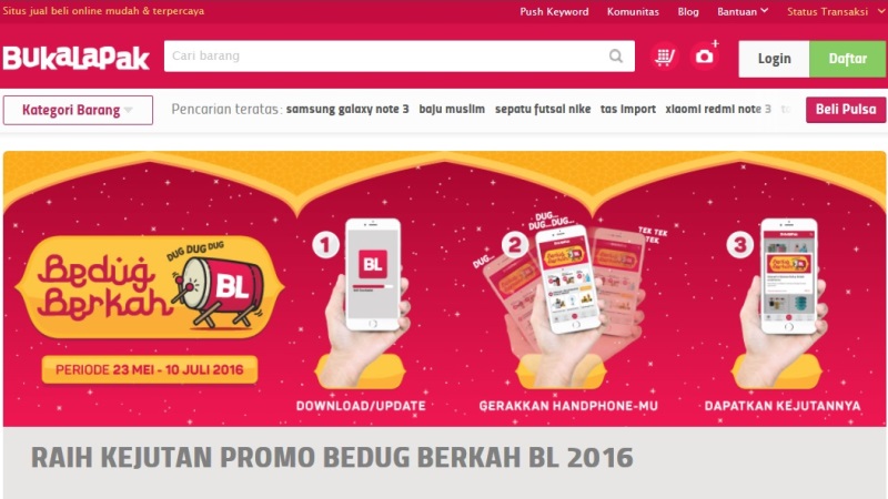 Tampilan Promo Bedug Berkah BL 2016 | Screenshot
