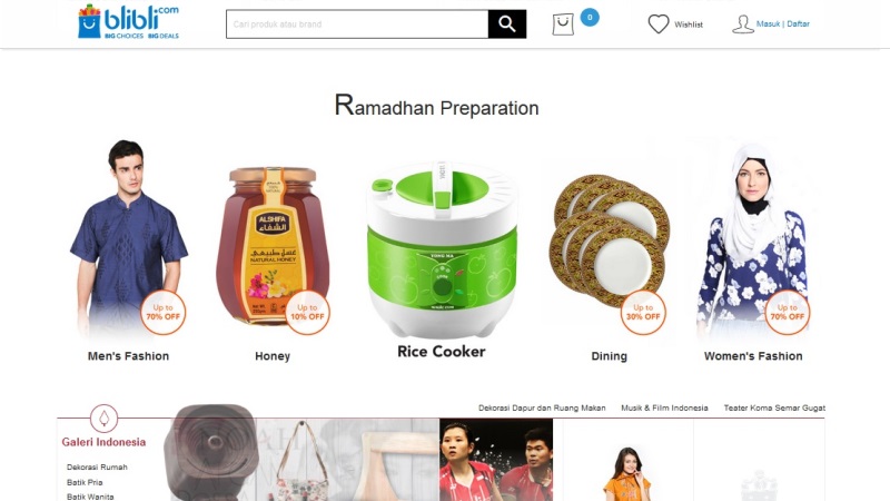 Tampilan Ramadhan Preparation Blibli | Screenshot