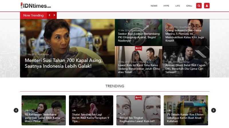 Tampilan Situr IDNtimes | Screenshot