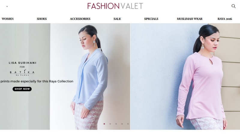 Tampilan Situs FashionValet | Screenshot
