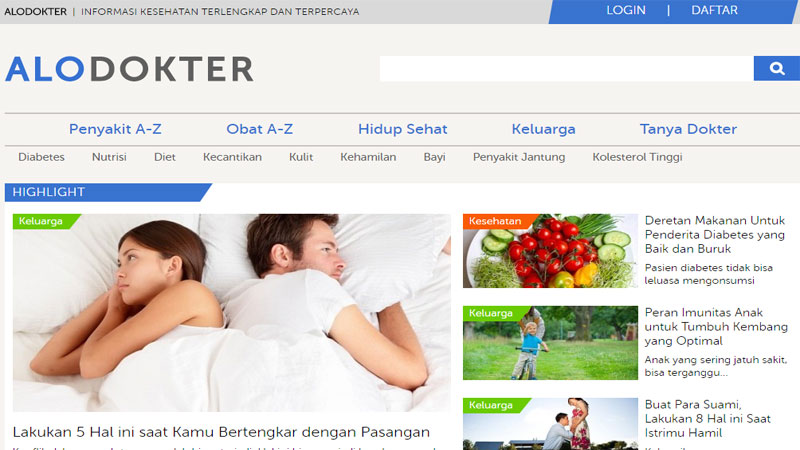 Situs Alodokter | Screenshot