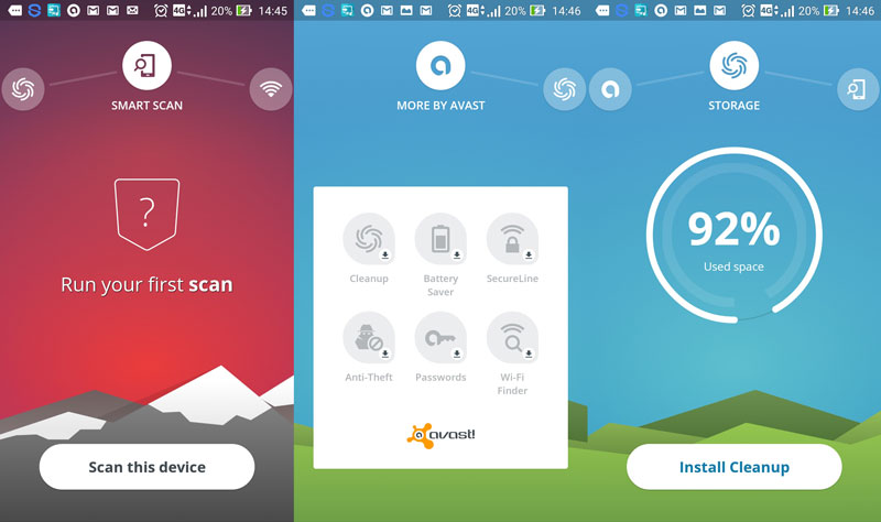 Tampilan antarmuka Avast Mobile Security | Screenshot