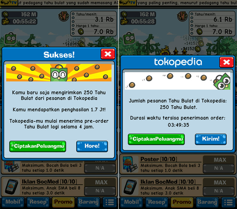 Own Games Tokopedia Tahu Bulat | Screenshot (1)