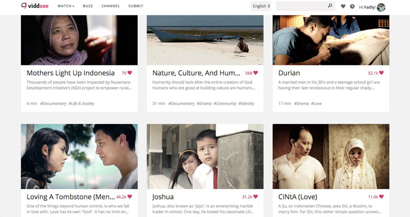 Sejumlah konten karya kreator film Indonesia yang dihadirkan di Viddsee | Screenshot.jpg