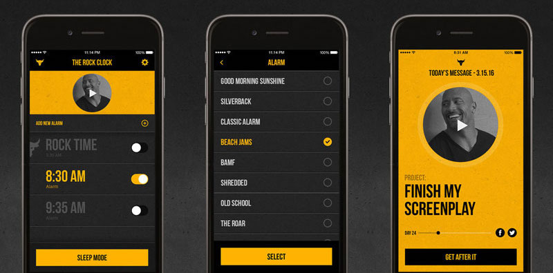 Tampilan aplikasi The Rock Clock | Screenshot