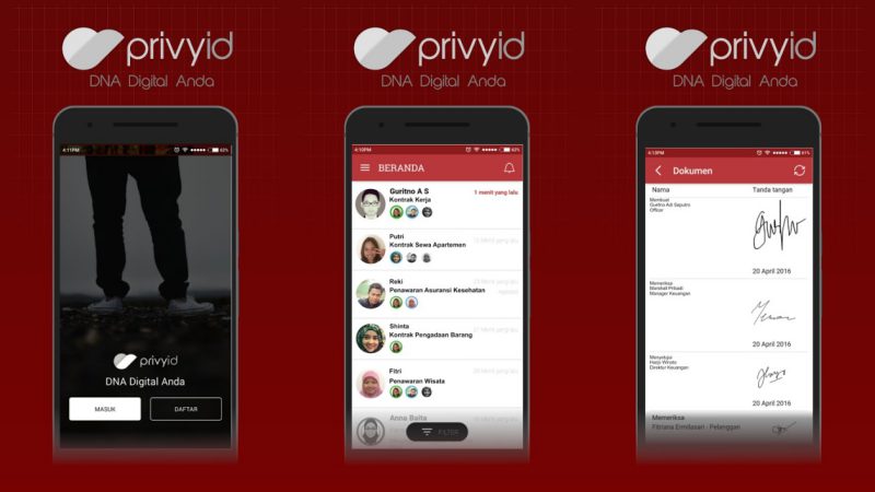 Tampilan Aplikasi PrivyID | Screenshot