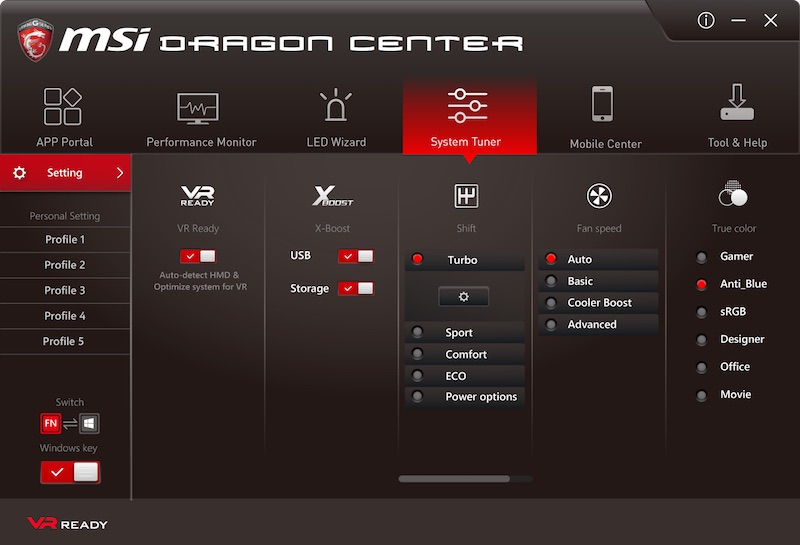 MSI VR One|Dragon Center