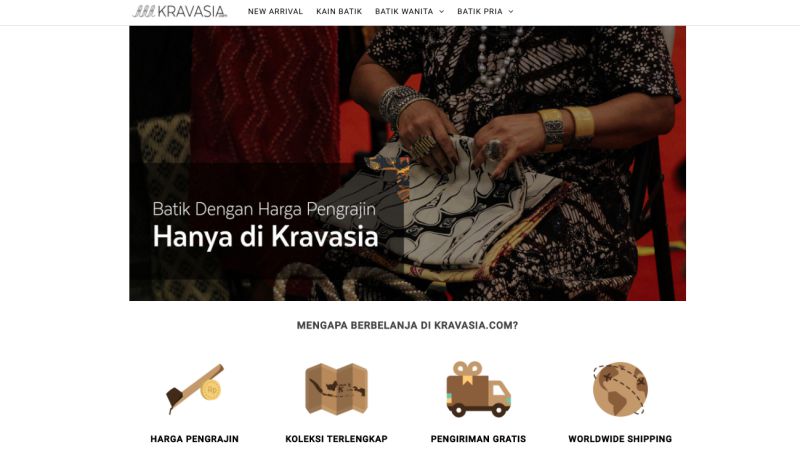 Kravasia marketplace batik | screenshot 2