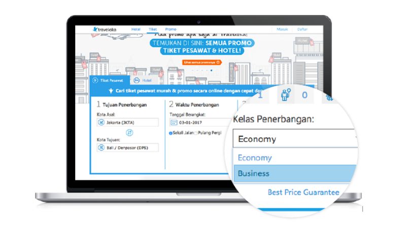 Traveloka Tiket Penerbangan Bisnis | Screenshot