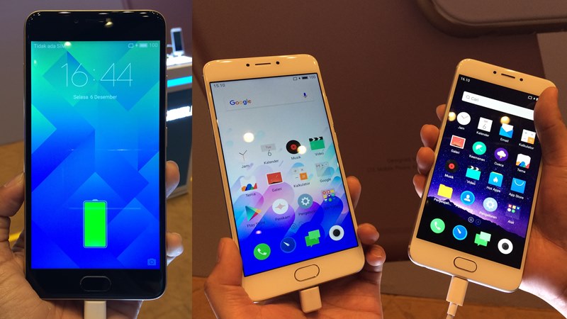 Meizu m5, meizu m3 note, meizu mx6 tampak depan|ilustrasi