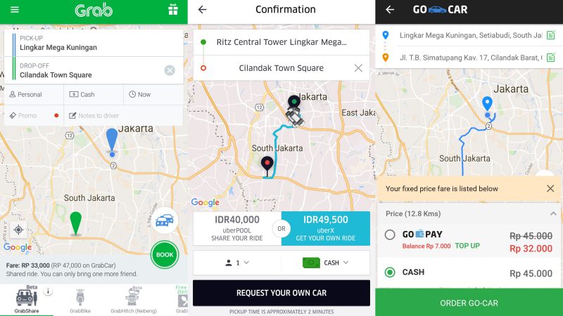 GrabShare Perbandingan Harga | Screenshot