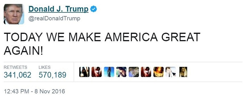 Cuitan Donald Trump di Twitter | Screenshot