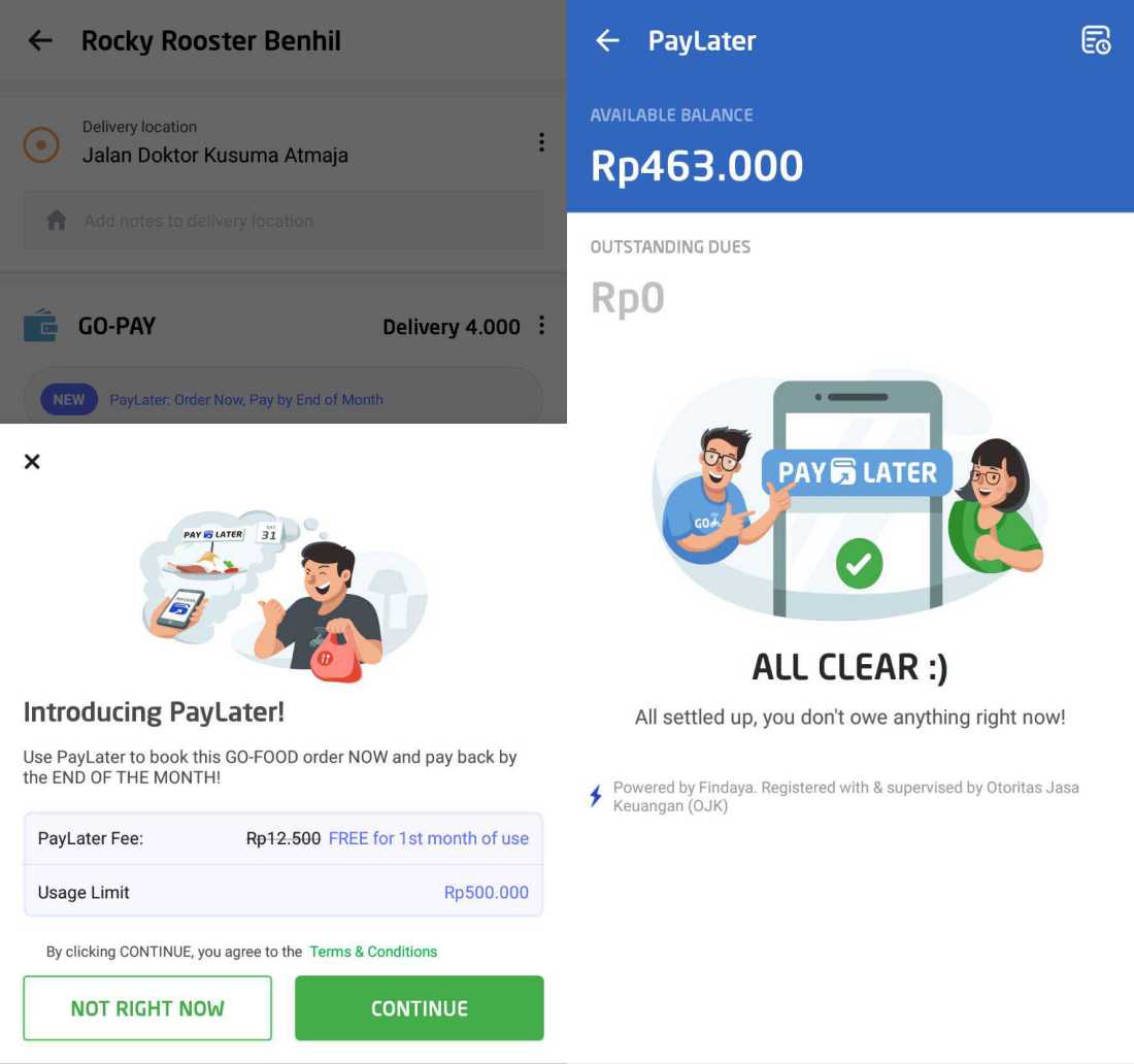 GO-JEK GO-PAY PayLater | Screenshot Aplikasi
